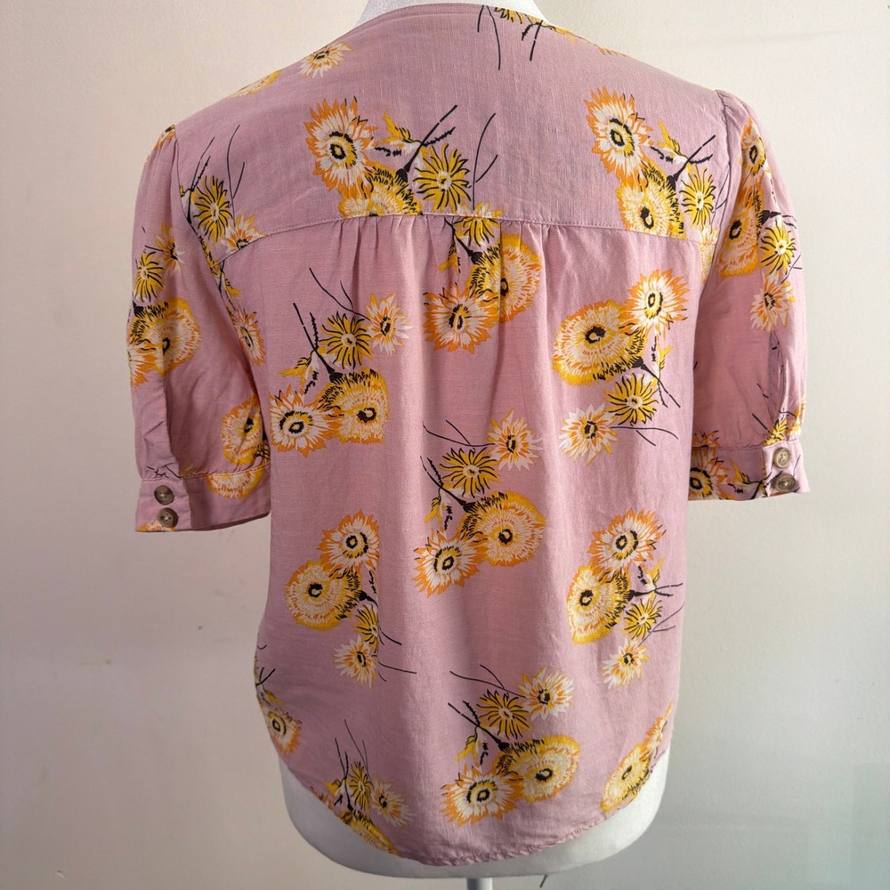 Madewell Dutch Dandelion Plaza Top Pink XS Excellent - Picture 2 of 8